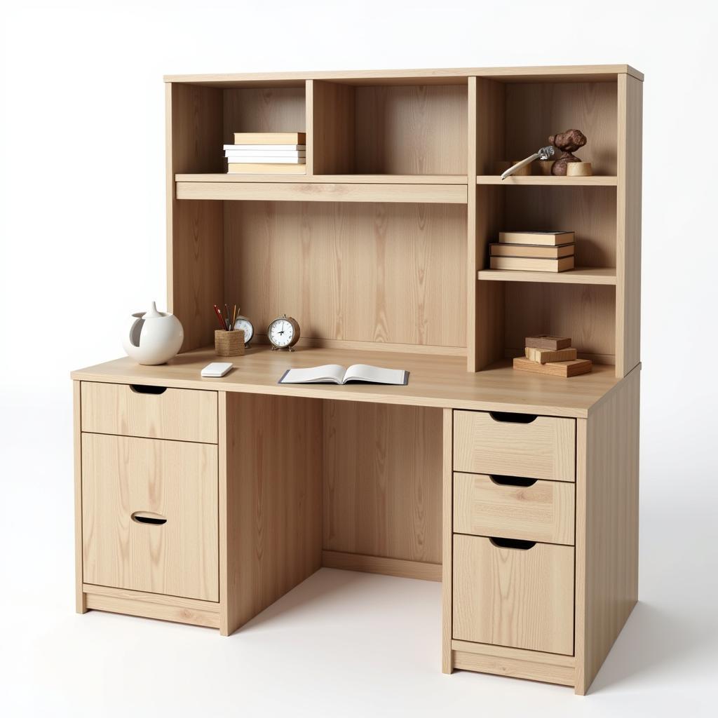 Stylish study desk with a minimalist design and ample storage space