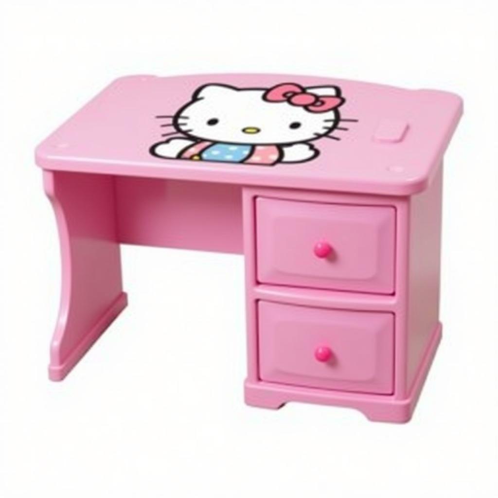 Bàn học Hello Kitty màu hồng có ngăn kéo