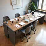 Spacious study space with a 2m long student desk