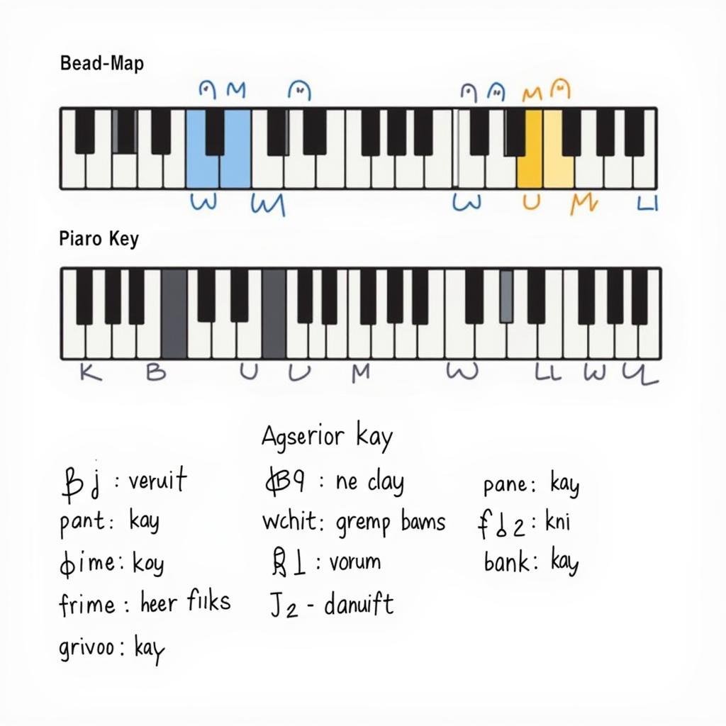 Bàn phím piano với các nốt nhạc