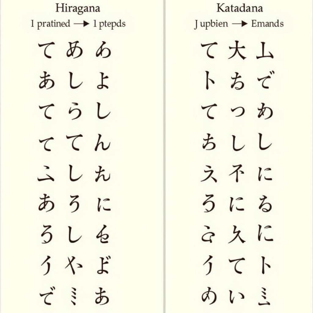 Bảng chữ cái Hiragana và Katakana