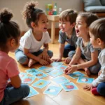 Children learning English through play