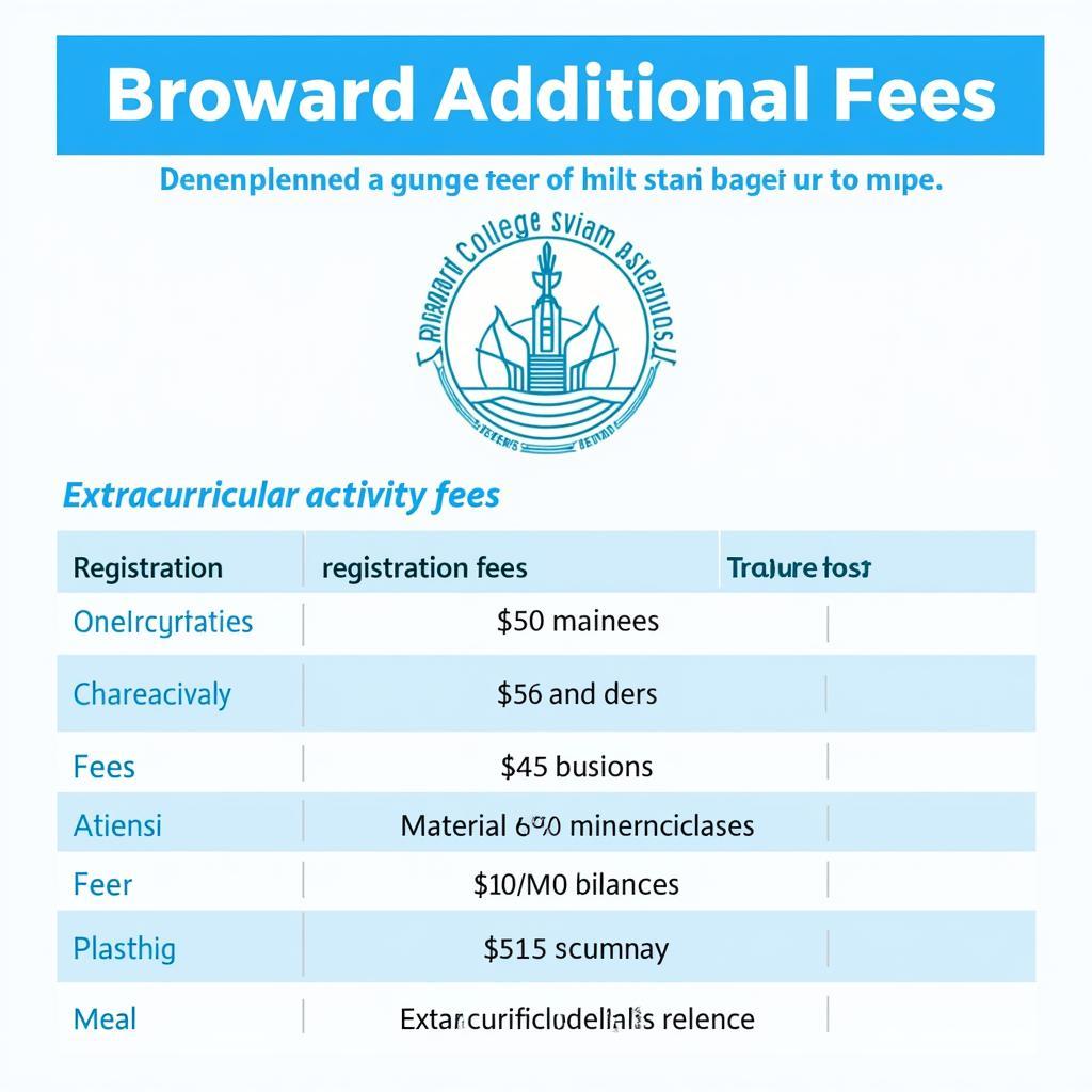 Các khoản phí khác tại Broward College Vietnam