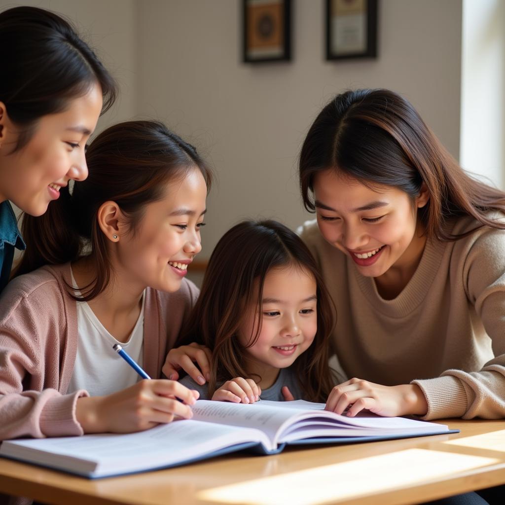 Parents Accompanying Their Children in English Learning