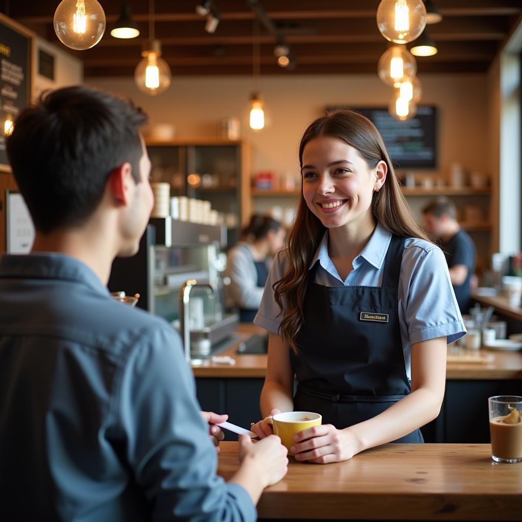 Sinh viên đang làm thêm tại quán cafe ở Mỹ