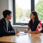 Du học sinh Canada trao đổi với cố vấn