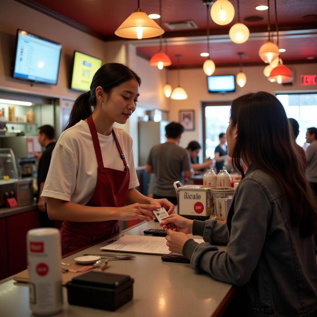 Du học sinh làm thêm tại nhà hàng