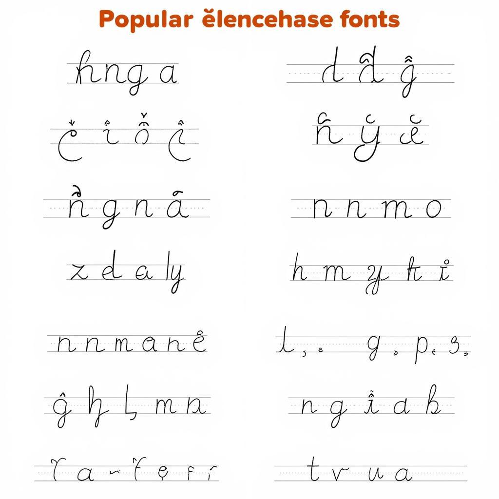 Font chữ tập tô cho bé