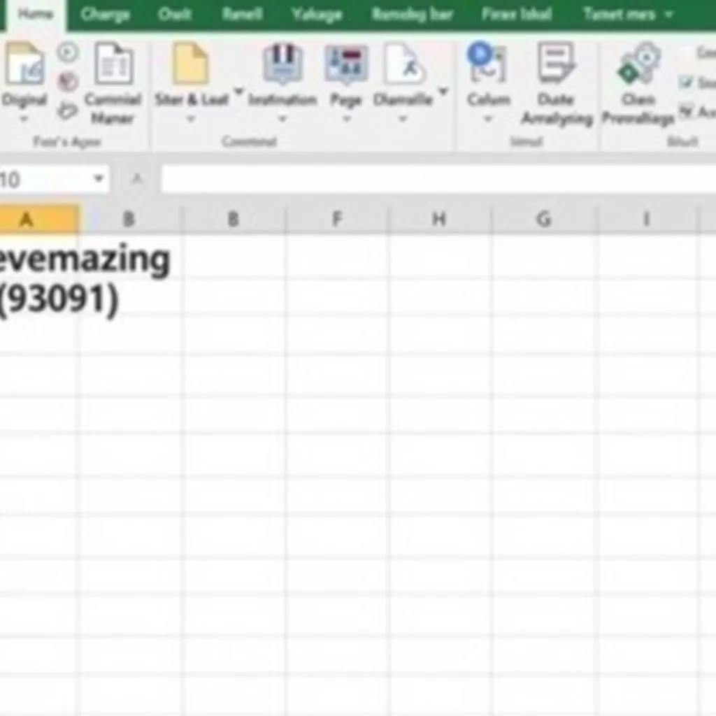 Giao diện Excel