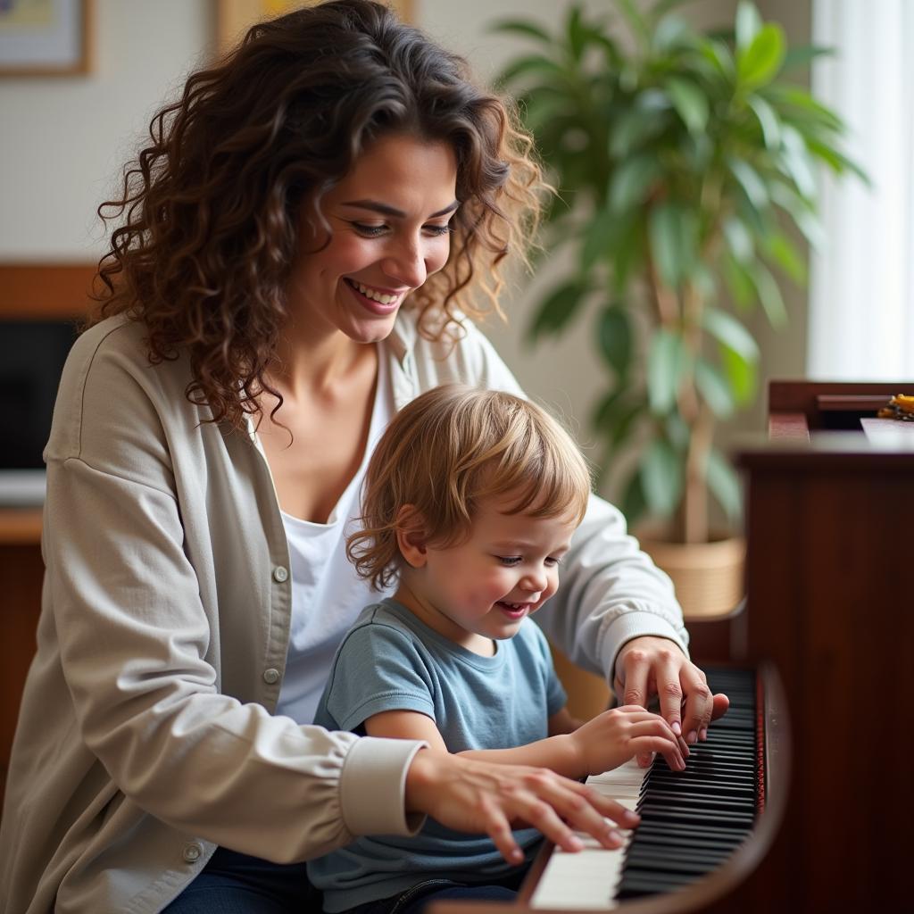 Học piano cùng con