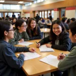 High school students participating in a cultural exchange program in the US