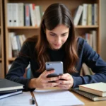 High school student using time tracking app to enhance their learning productivity.