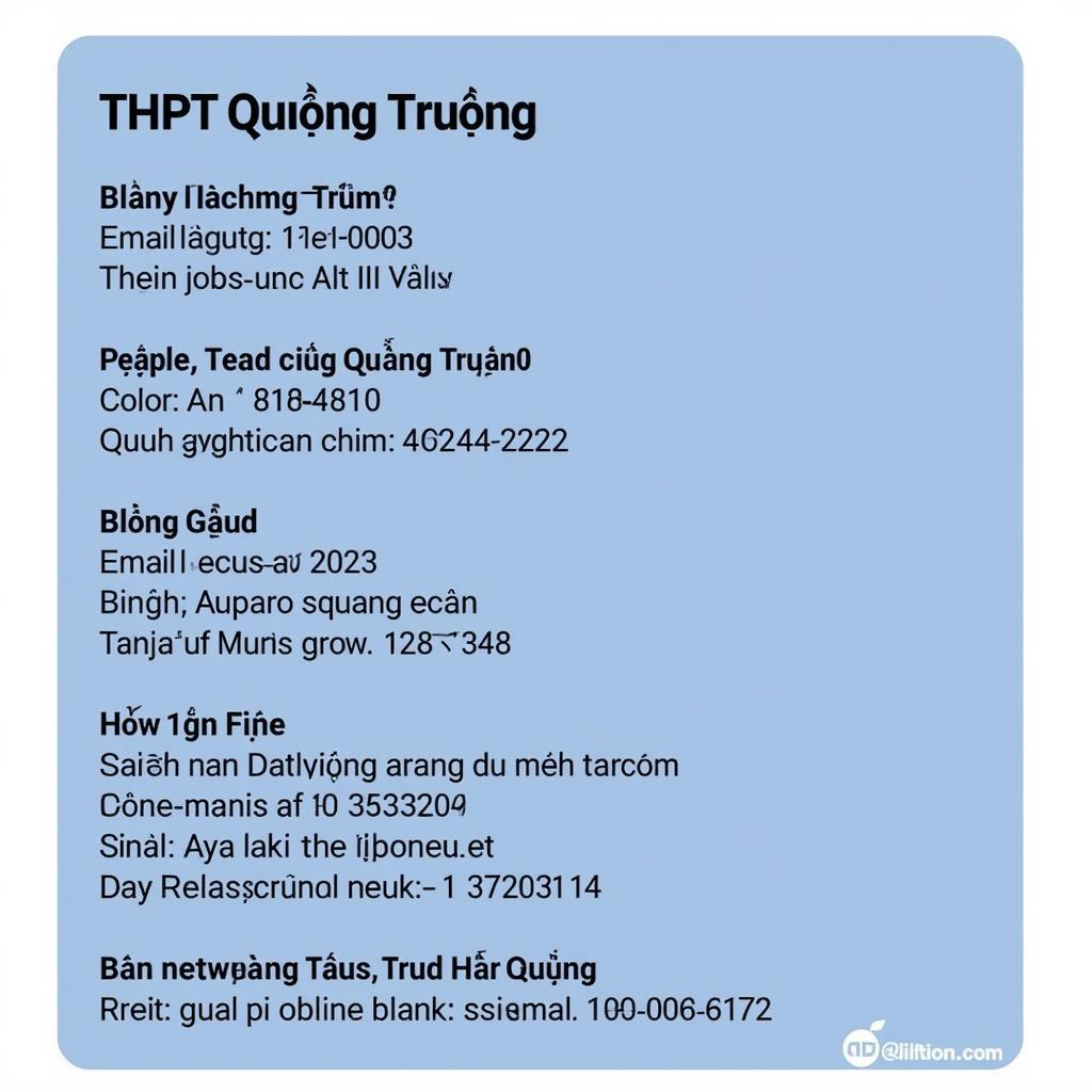 Liên hệ THPT Quang Trung