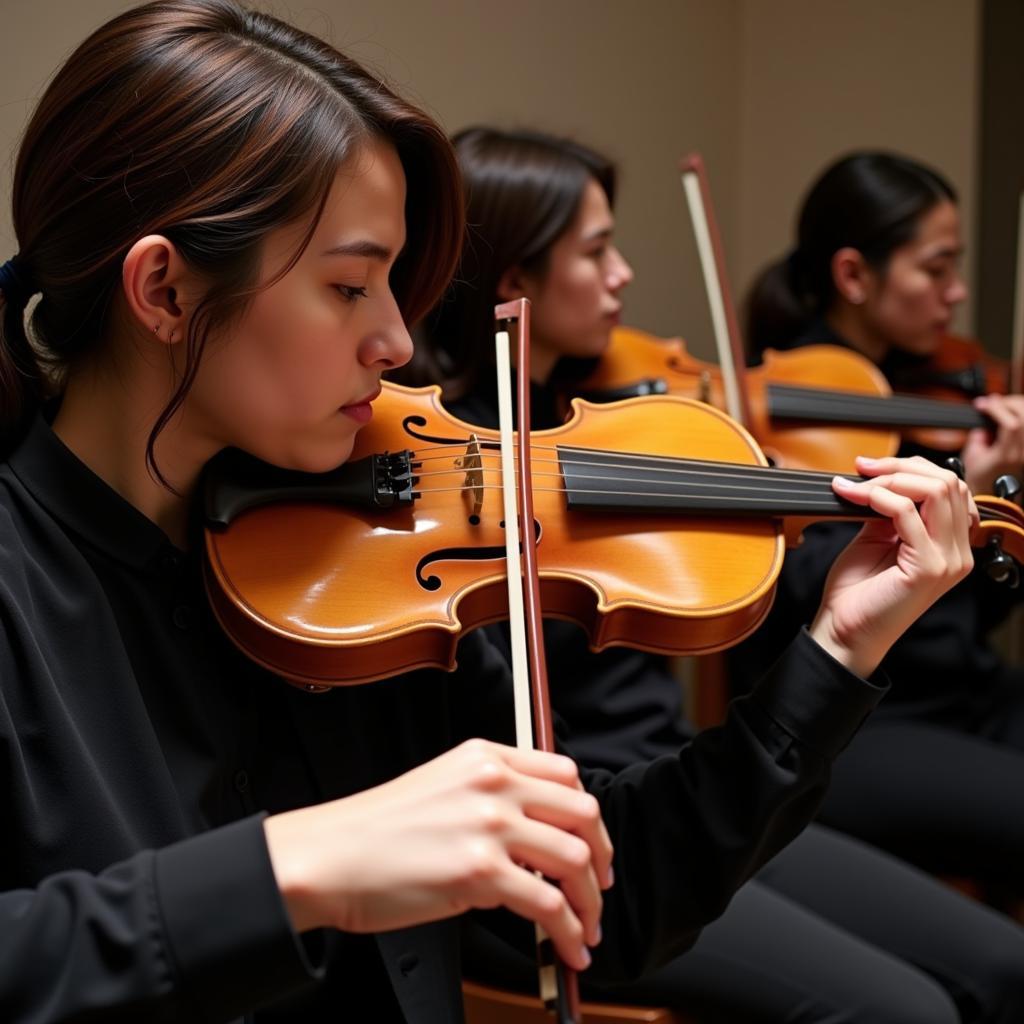 Hình ảnh người luyện tập violin