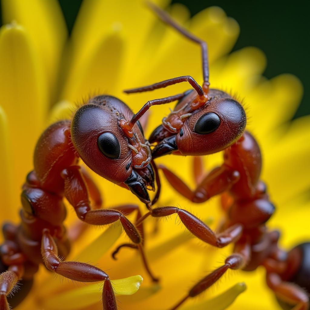 Ants communicating through chemical signals