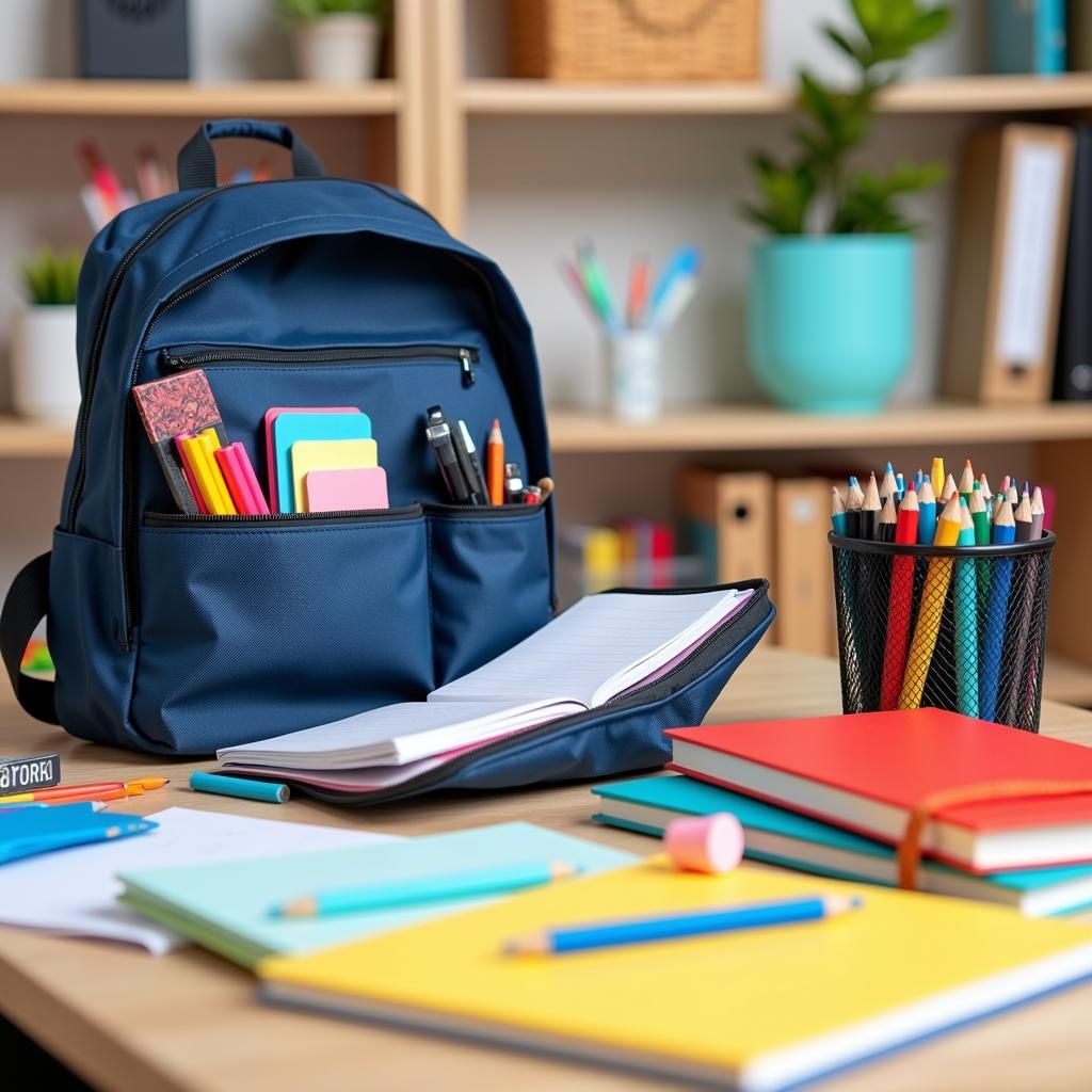 Well-Organized Student Desk