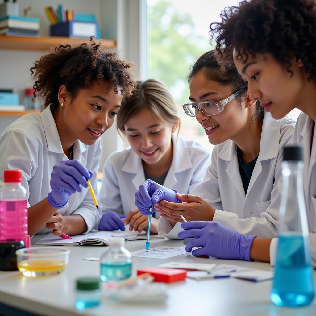 Canadian College Students Practicing in Lab