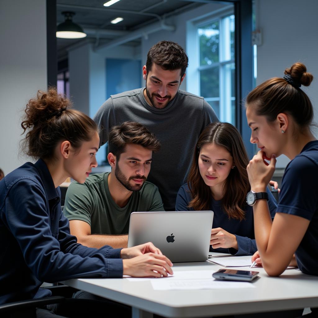 IT students working on a project