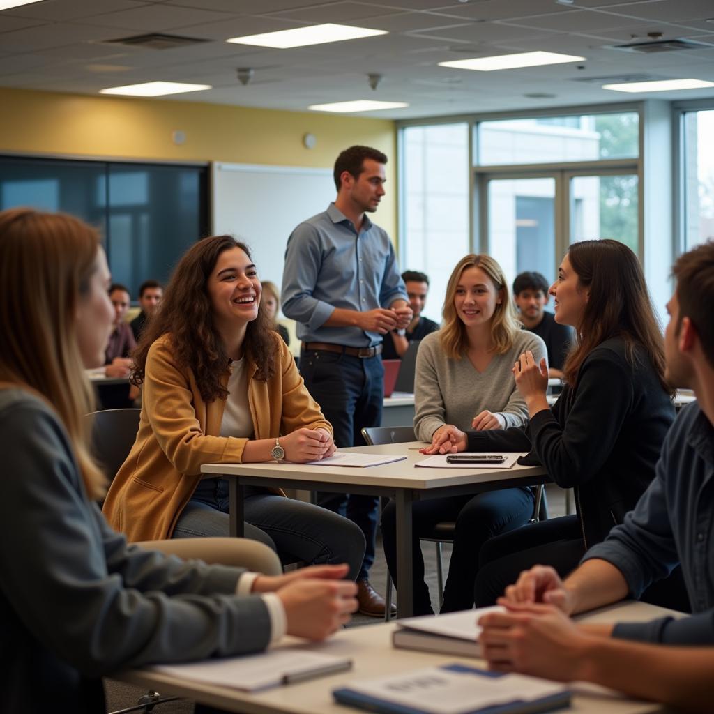 Canadian University Students Participating in Class Discussion