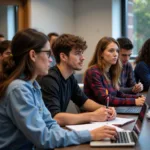 Students attending a seminar on Computer Science