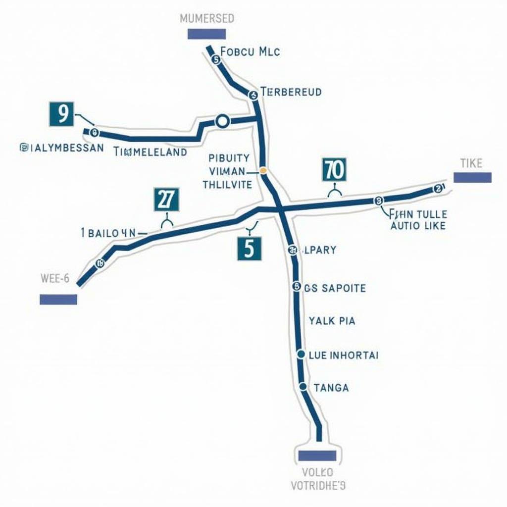 Bus route diagram to the University Village