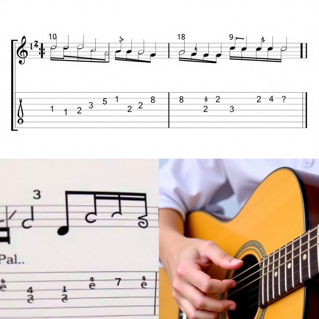 Sử dụng sơ đồ nốt nhạc guitar