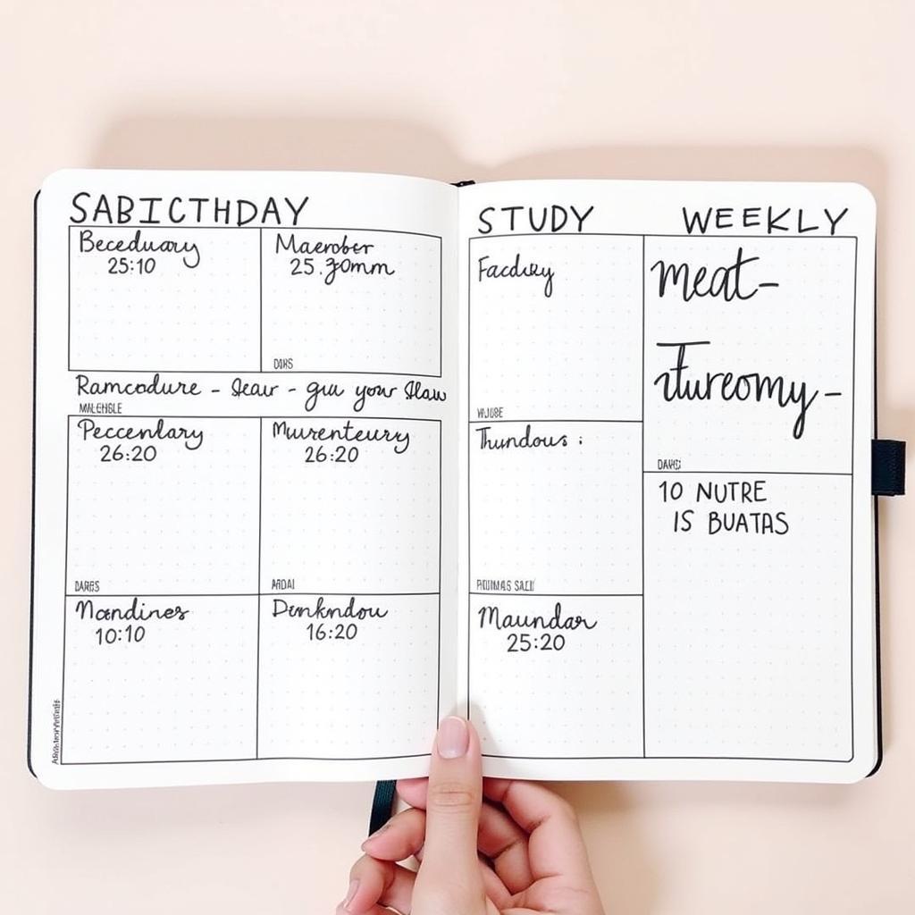 Ví dụ về bullet journal