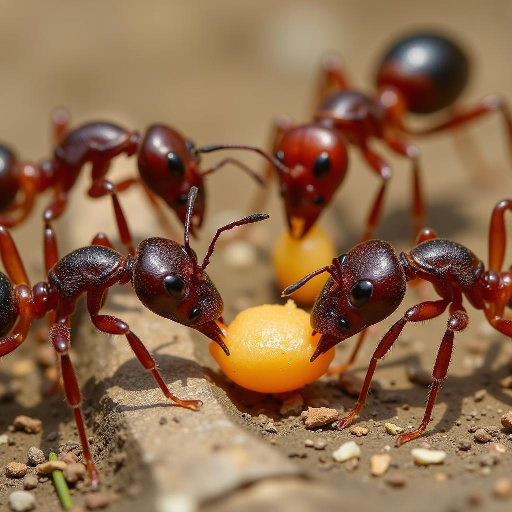 Ants using body language for communication