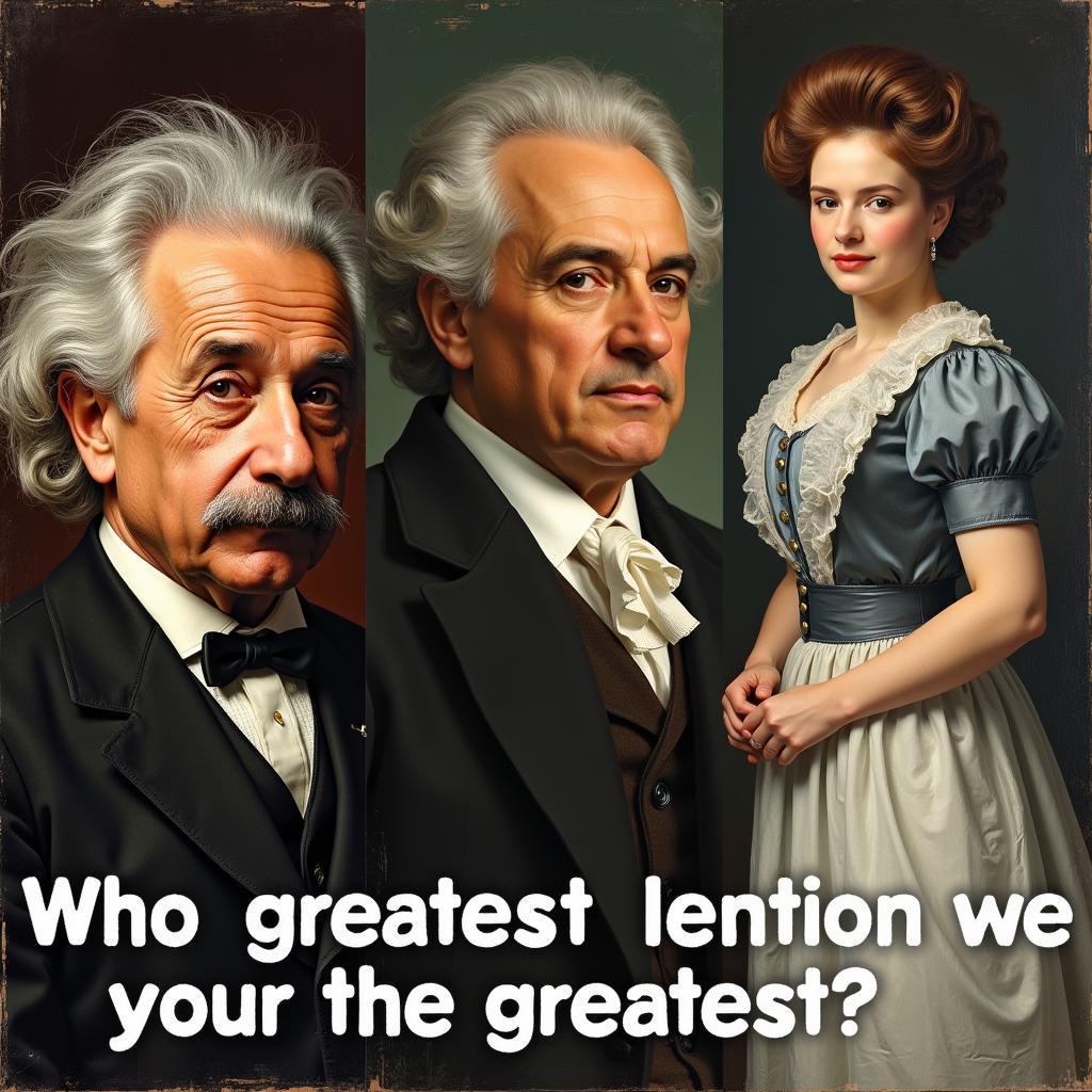 Albert Einstein, Isaac Newton và Marie Curie