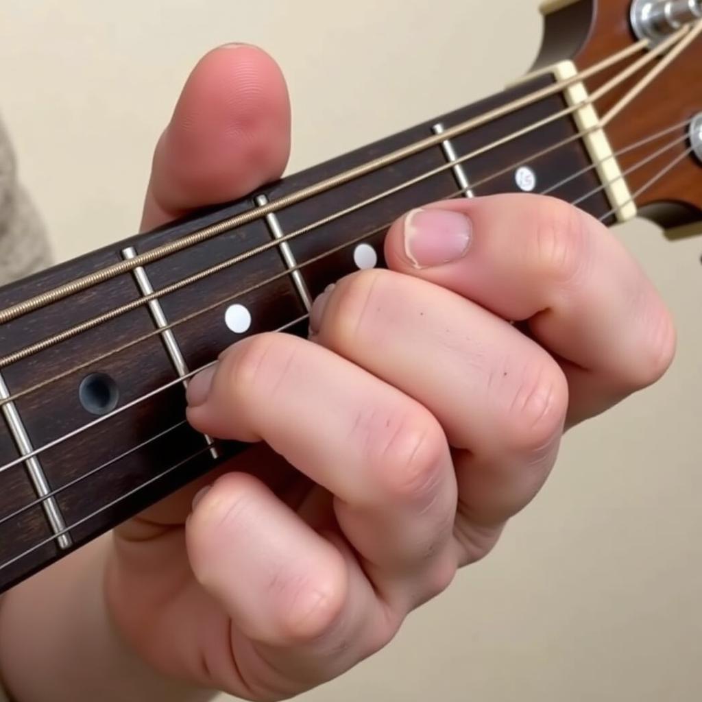 Bấm hợp âm Am trên đàn guitar