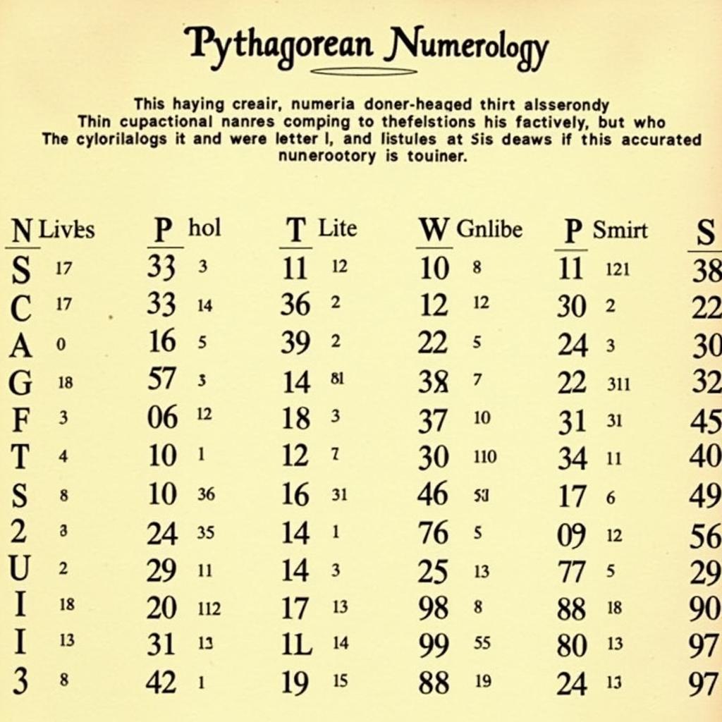 Bảng chữ cái thần số học và ý nghĩa