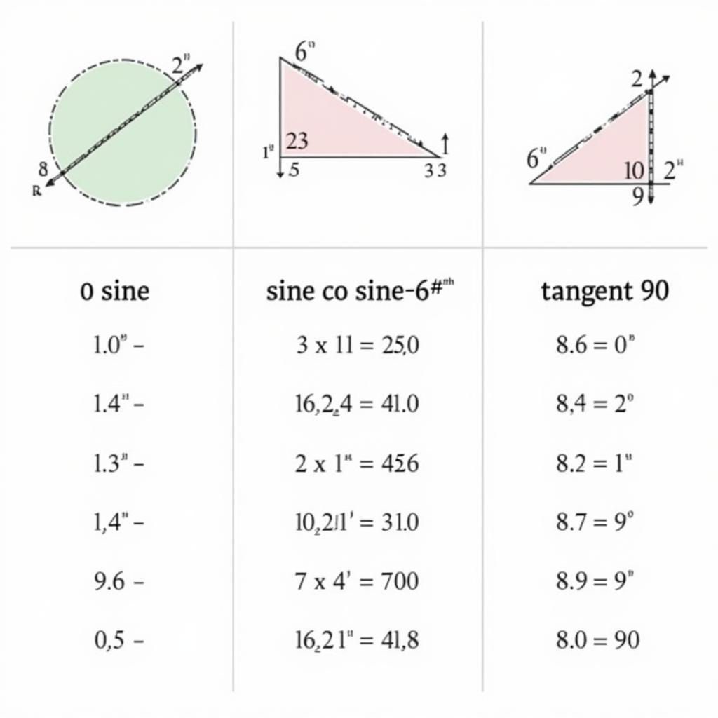 Bảng giá trị lượng giác