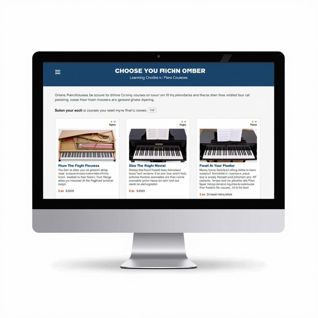 Chọn khóa học piano online phù hợp với trình độ và mục tiêu.