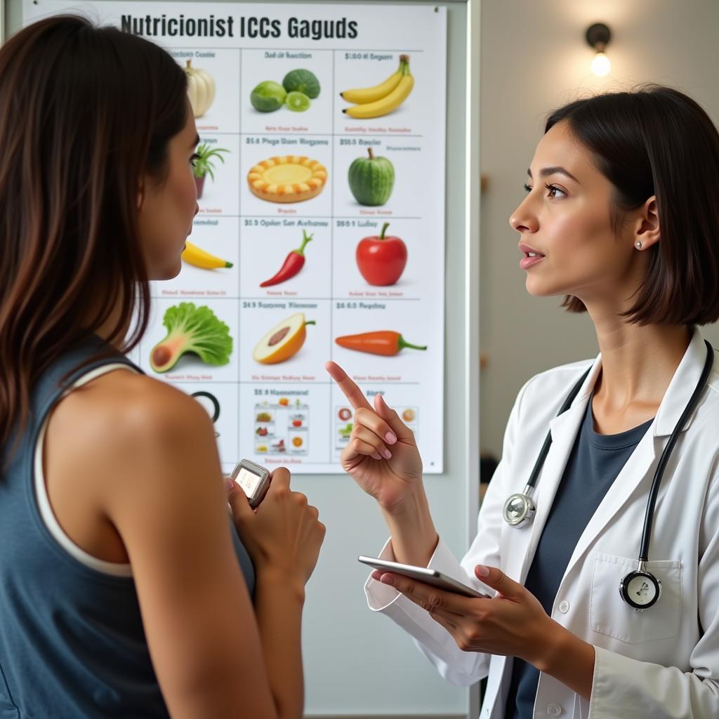 Nutritionist working with a client