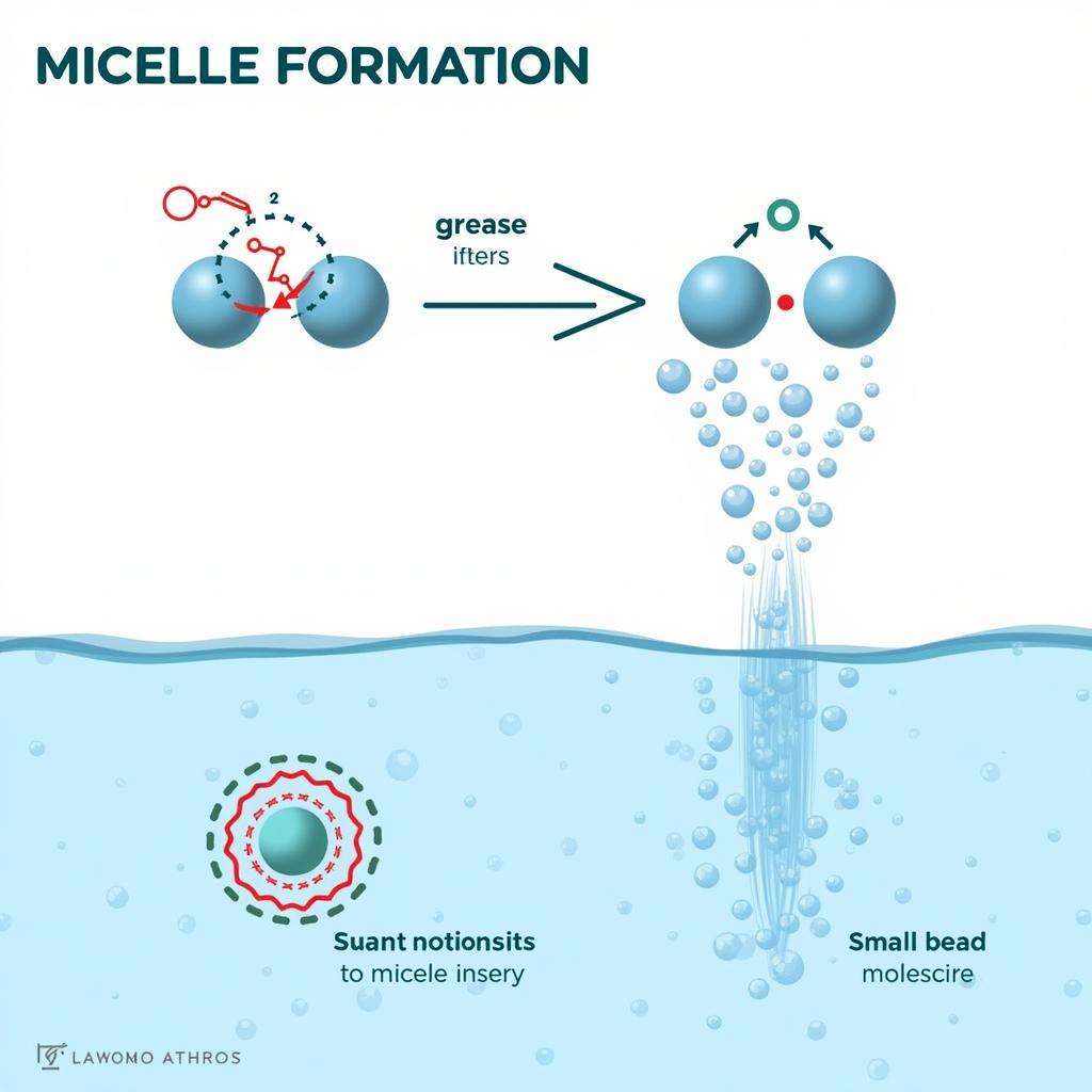 Cơ chế hoạt động của nước rửa chén: Hình thành micelle