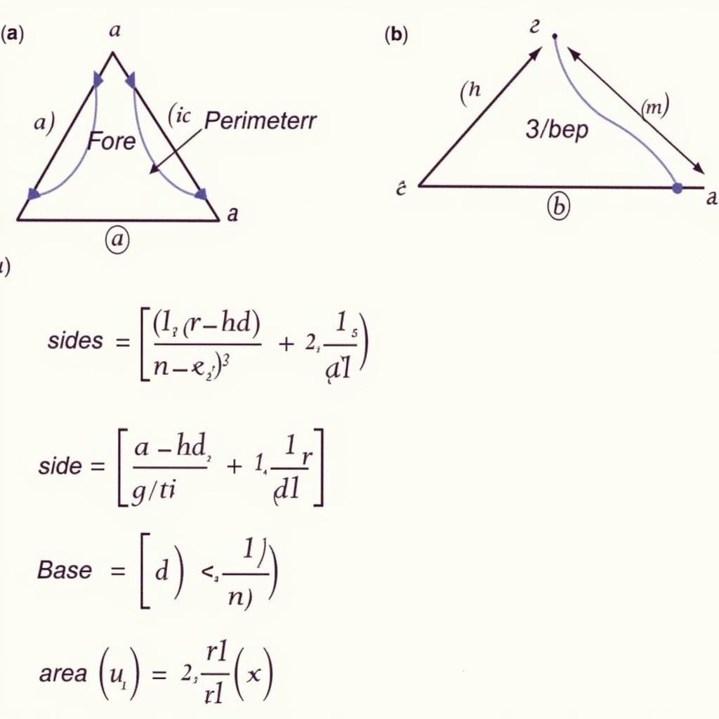 Công thức chu vi và diện tích hình tam giác