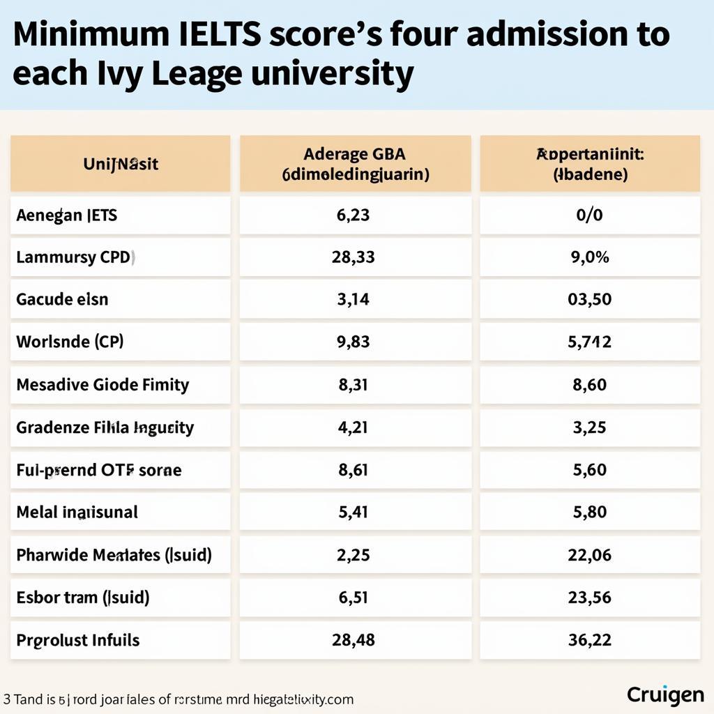 Điểm IELTS Yêu Cầu Của Các Trường Ivy League