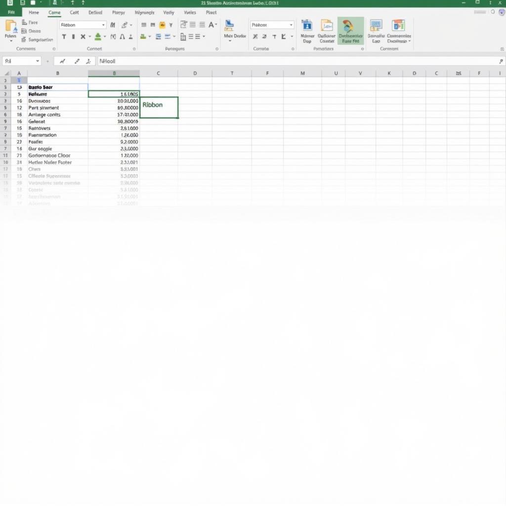 Giao diện Excel