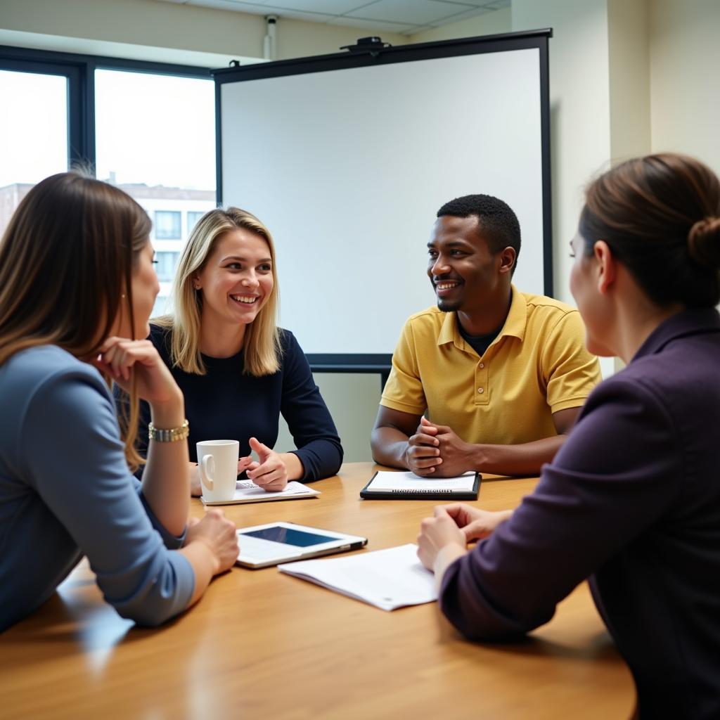 Teachers and parents collaborating in a meeting