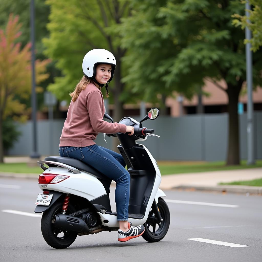 Học sinh lái xe 50cc an toàn