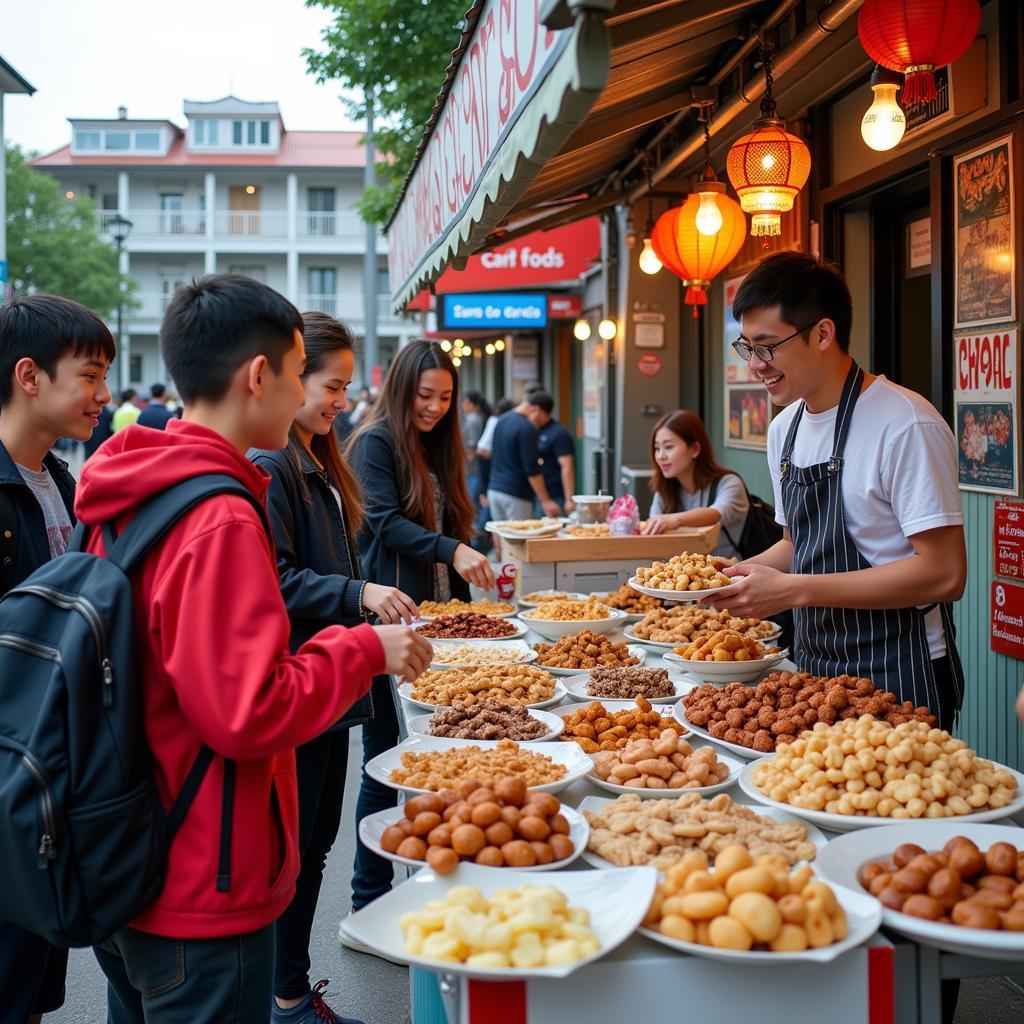 Kinh doanh ăn vặt trước cổng trường