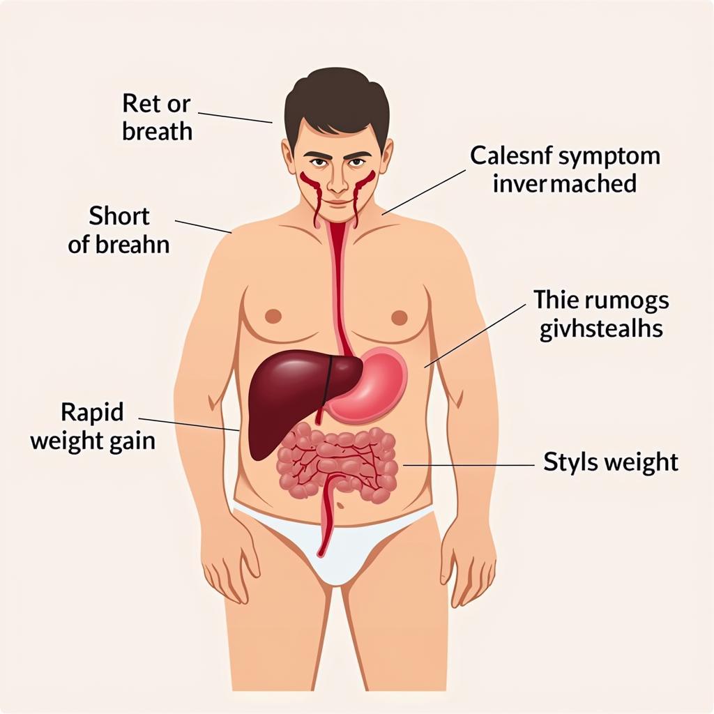 Hình ảnh minh họa triệu chứng của xơ gan cổ trướng