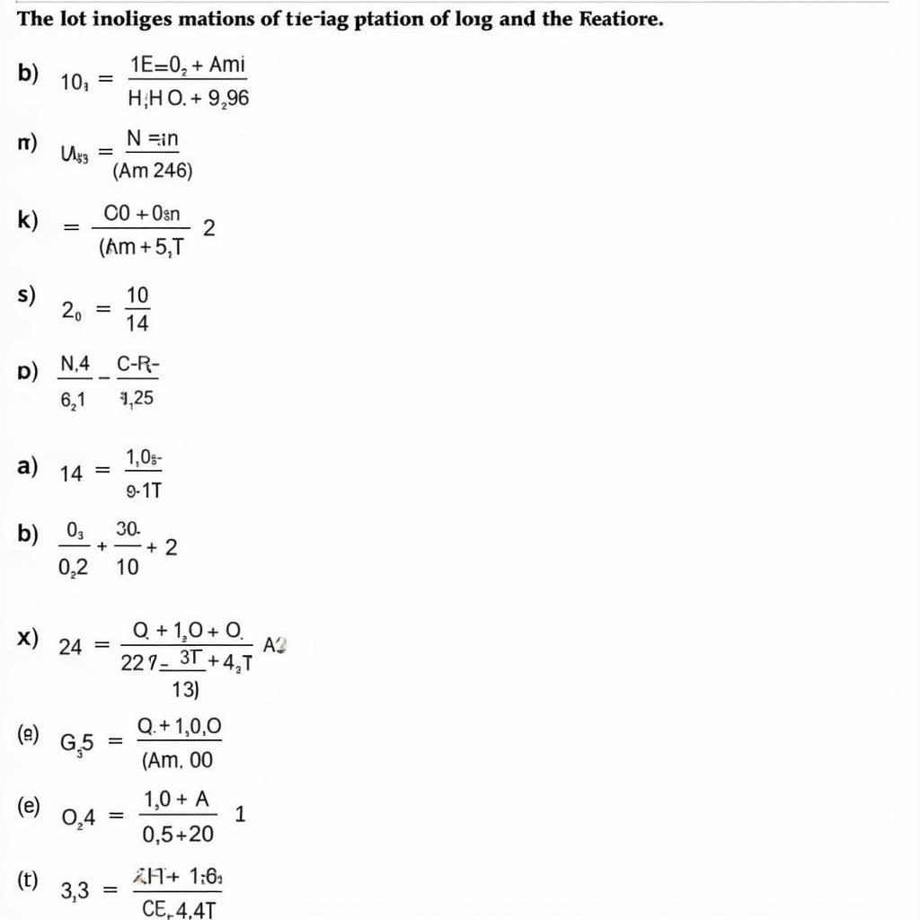 Bài tập cân bằng phương trình lớp 8