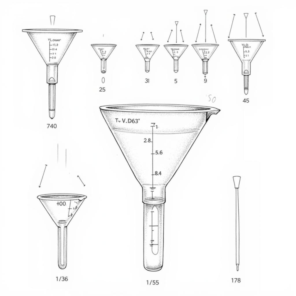 Hình vẽ phễu hóa học