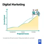 Biểu đồ tăng trưởng của ngành digital marketing