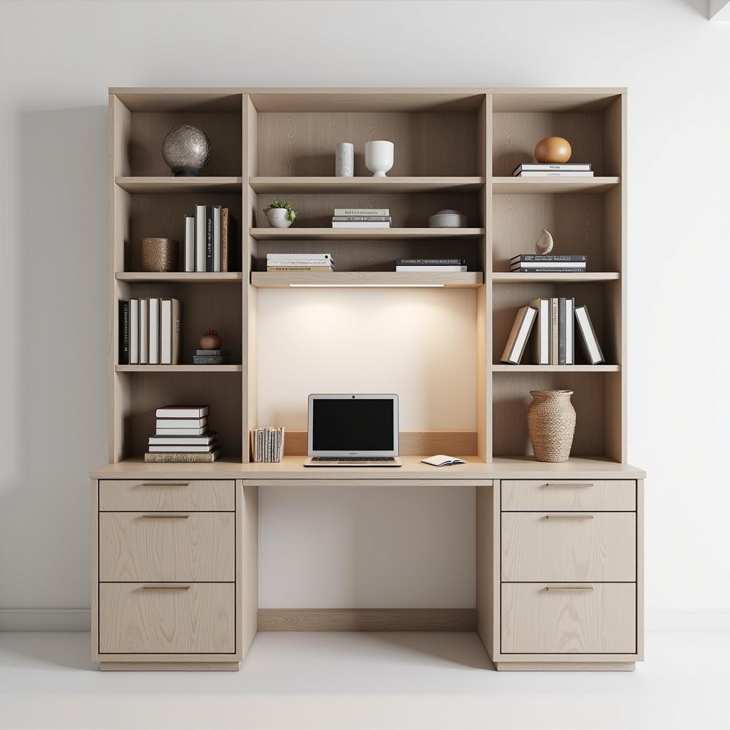 Bàn học kệ sách hiện đại