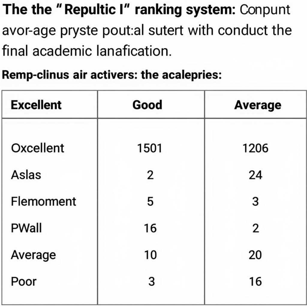 Bảng xếp loại học lực