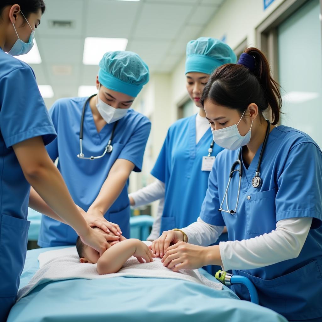 Đội ngũ y bác sĩ Bệnh viện Hồng Bàng