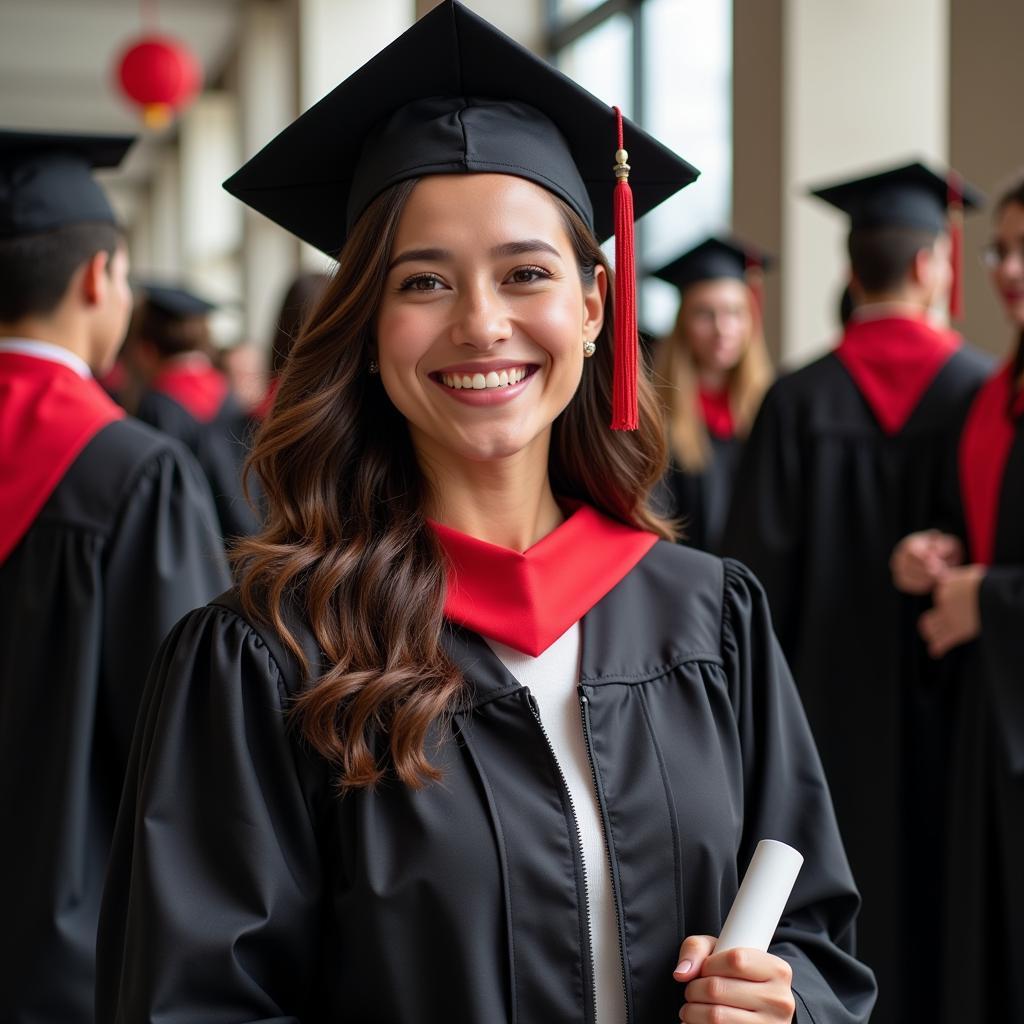 A 23-year-old female student graduating