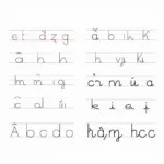 Mẫu font chữ tiểu học có ô ly